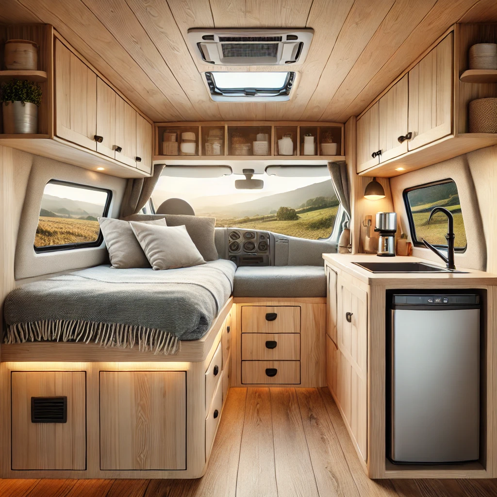 Intérieur du van aménagé tout confort